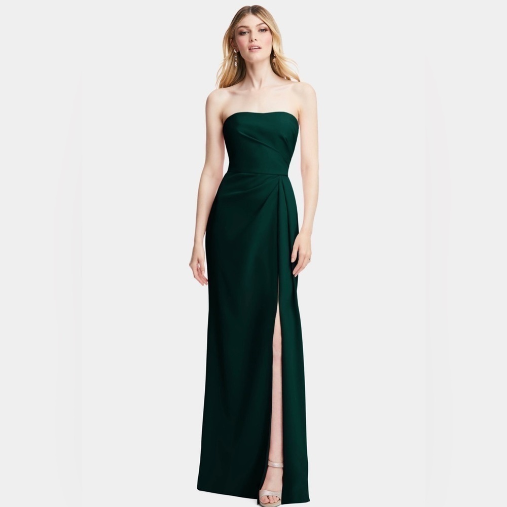 After Six Dark Green Strapless Gown